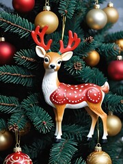 christmas tree with deer toy