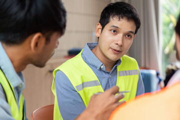 Green tech dialogue among engineers during sustainable project planning