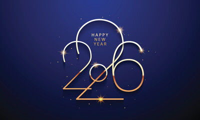 2026 Happy New Year Background Design. Greeting Card, Banner, Poster. Vector Illustration.
