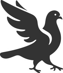 Cute bird pigeon vector animal silhouette drawing