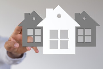 Real estate, home choice, property selection, housing market, buying a house, dream home, new home.