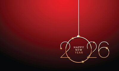 2026 Happy New Year Background Design. Greeting Card, Banner, Poster. Vector Illustration.