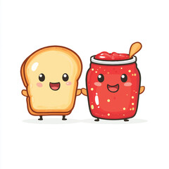 cute bread and jam characterss for stiker