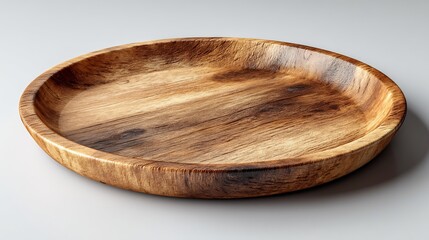 Wooden Plate with Round Tray, and Food Presentation.