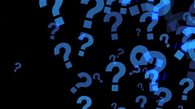 Light Blue Animated Question Marks Moving Right To Left
