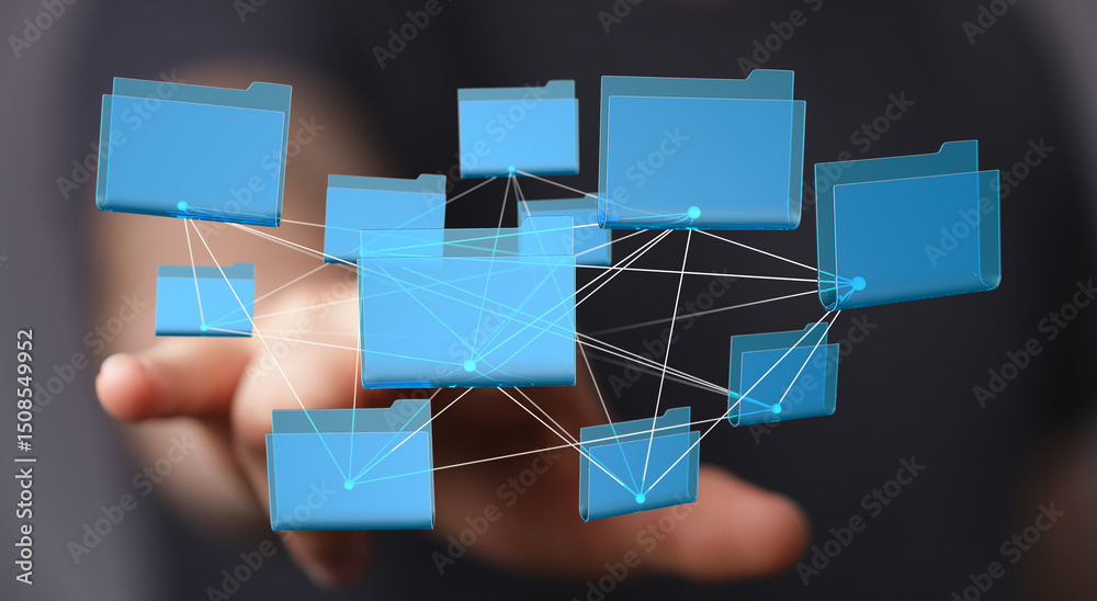 Poster Efficiently manage and share files with our secure network system.  Boost collaboration and data access.