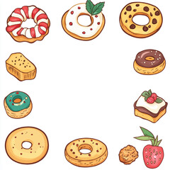 Fototapeta premium cute doodle frame for cookie bag label