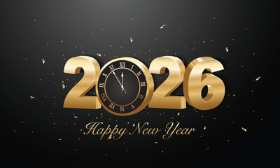 2026 Happy New Year Background Design. Greeting Card, Banner, Poster. Vector Illustration.