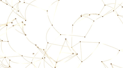 Abstract Gold Network on White Background