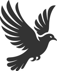 Cute bird pigeon vector animal silhouette drawing