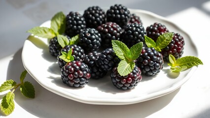 Fresh Blueberry Grapes On Platter