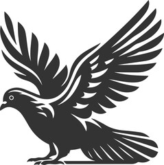 Cute bird pigeon vector animal silhouette drawing