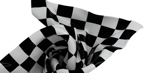 High-res image of a checkered flag swirling, perfect for racing themes.  Download now!