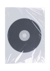 DVD disk video case on black background. Isolated game transparent mockup. Clean cover box template.