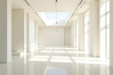 Bright White Gallery Interior Perfect Minimalist Space