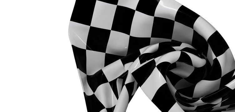 Dramatic image of a black and white checkered flag, perfect for sports or racing themes.