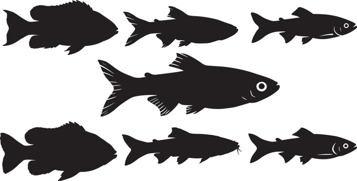 Small fish silhouette vector illustration