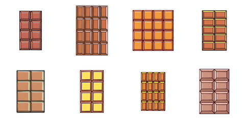 Vector illustration of multiple chocolates, outline