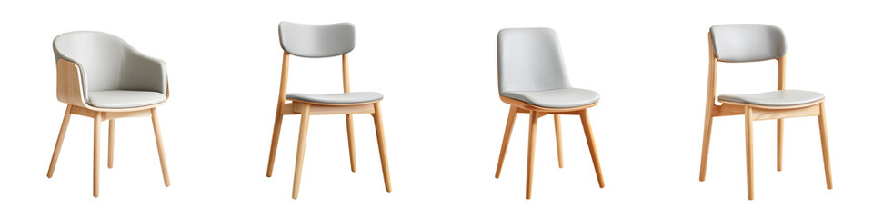 Fototapeta premium Modern, minimalist chairs showcasing simple lines and neutral tones, perfect for contemporary spaces, stylish dining areas, or office environments
