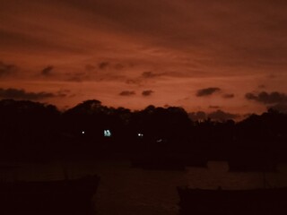 sunset in the city