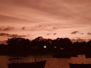 sunset on the river