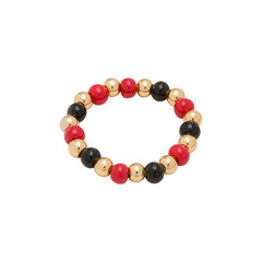 Colorful beaded stretch ring jewelry fashionable accessory black red gold. Please see some similar pictures from my portfolio