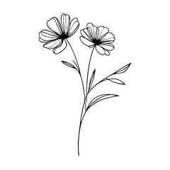 Contemporary Floral Logo – Clean Minimalist Line Flower Badge