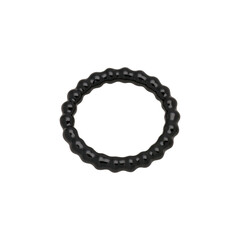 Black silicone hair tie seamless ponytail holder elastic band on white. Please see some similar pictures from my portfolio