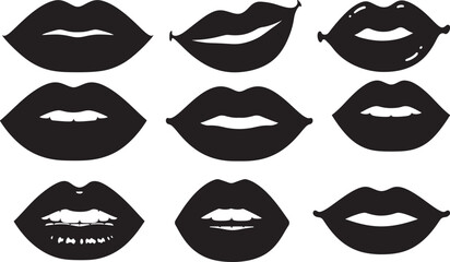 Lips silhouette vector illustration