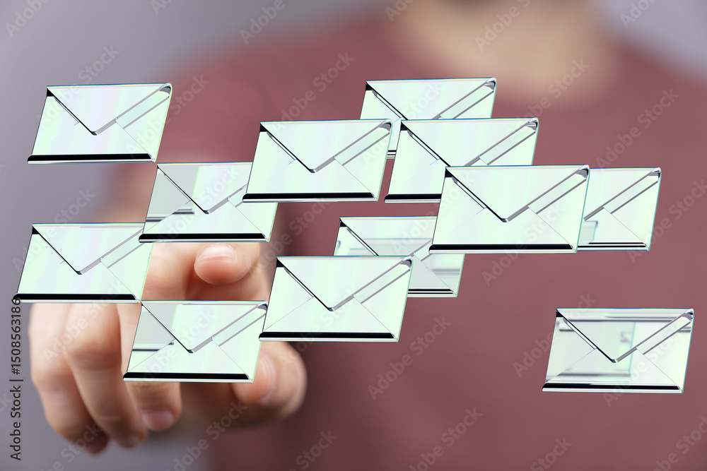 Aufkleber Digital inbox management.  Efficiently handle emails and boost productivity.