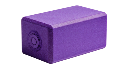 Purple yoga block provides stability and support during yoga practice, enhancing poses and promoting proper alignment on a transparent background