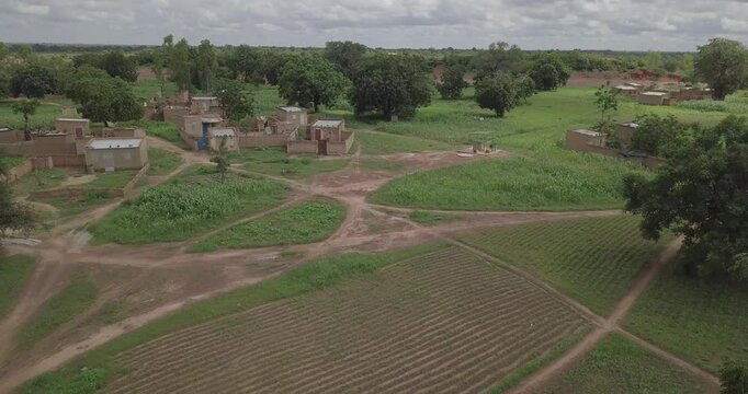 Traditional Earthen Village in Burkina Faso &ndash; Authentic Architecture and Rural Life, Africa 