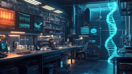 High-tech dna research lab a modern facility for innovative scientific exploration and biological discoveries