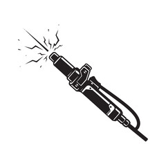 Cyberpunk Style Welding Torch Icon Vector Art for Merchandise Ap
