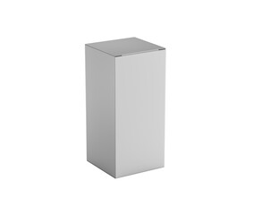 Naklejka premium A Rectangular Cardboard Box Mockup For Packaging Concept Standing On Vertical 3d Illustration