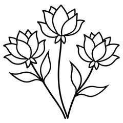 Elegant Lotus Flower Outline Illustration for Coloring Books and Design Projects
