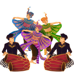 Obraz premium peacock dance illustration