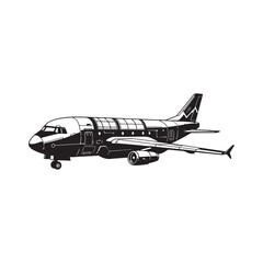 Futuristic Cargo Plane Vector Illustration in Cyberpunk Style