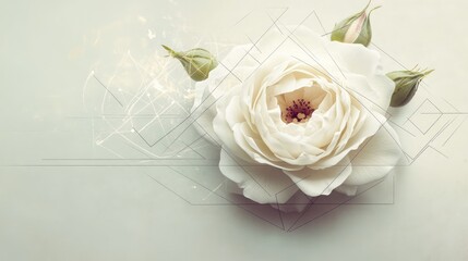 Fototapeta premium A white flower with a green stem