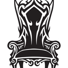 Fototapeta premium Majestic throne illustration with tribal tattoo elements artwork