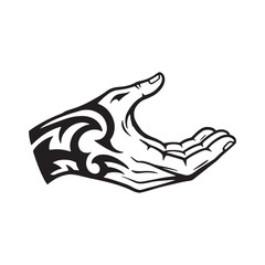 Tribal Tattoo Hand Illustration for Apparel and Merchandise Desi