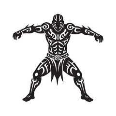 Fototapeta premium Tribal Warrior Icon with Intricate Tattoo Design for Merchandise