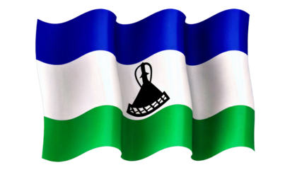 national flag of Kingdom of Lesotho in the original size,colours and withe background png