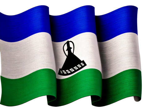 national flag of Kingdom of Lesotho in the original size,colours and withe background png