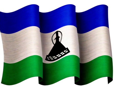 national flag of Kingdom of Lesotho in the original size,colours and withe background png