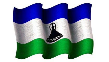 national flag of Kingdom of Lesotho in the original size,colours and withe background png