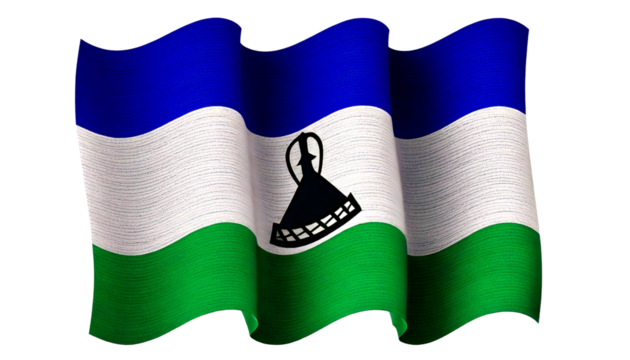national flag of Kingdom of Lesotho in the original size,colours and withe background png