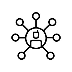 Federated Learning Collaborative AI Model Training Icon