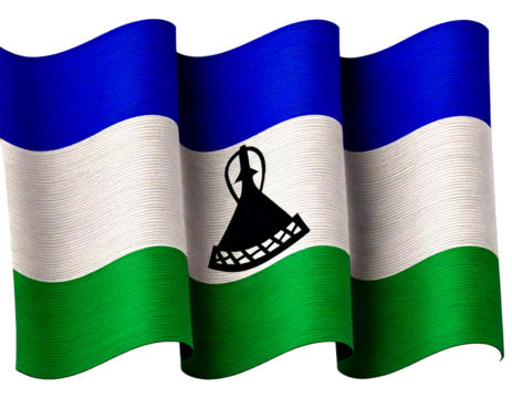 national flag of Kingdom of Lesotho in the original size,colours and withe background png