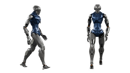 Robot isolated on white on white background